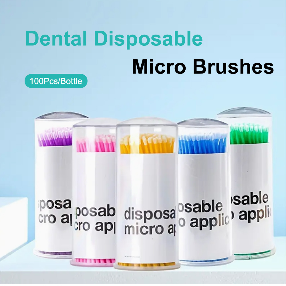 100 ชิ้น/ขวดทันตกรรมทิ้ง Micro แปรง Applicators Micro แปรงทันตกรรม Odontologia เครื่องมือขยาย