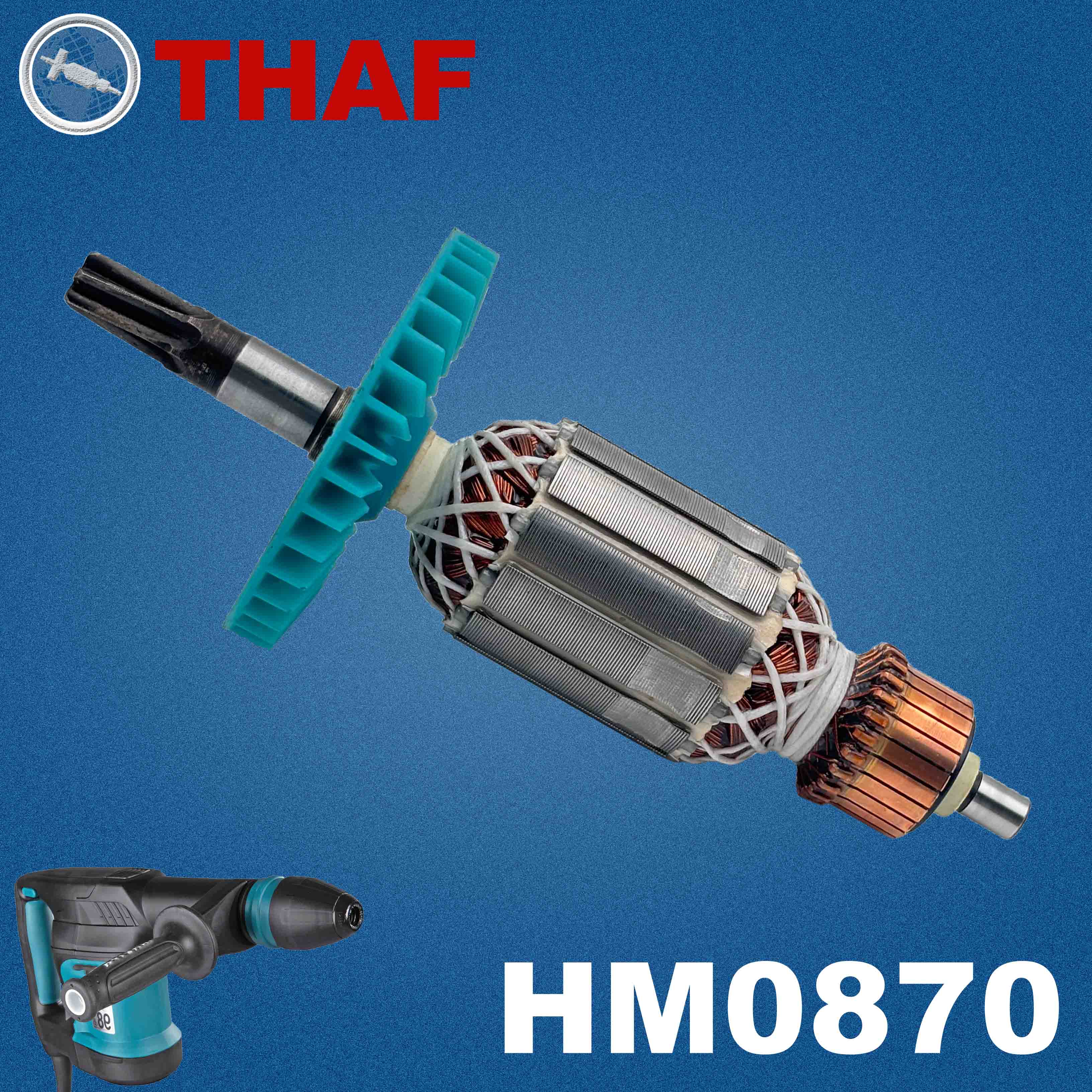 AC 220V 240V HM0870 Armadura Rotor para MAKITA Martelo De Perf Peças de reposição Furadeira de impacto 513791-9