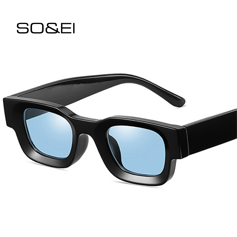SO&EI Ins Moda popolare Occhiali da sole polarizzati quadrati piccoli Donna Retro Punk Shades UV400 Occhiali da sole di tendenza da uomo
