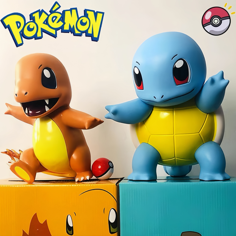 Figura grande de Pokémon, Squirtle, Pikachu, Charmander, Eevee, figura coleccionable, adorno, juguete juvenil, regalo de cumpleaños para fanáticos y coleccionistas