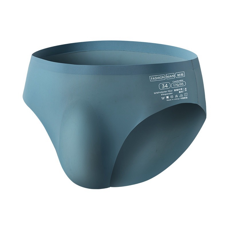 Calzoncillos sin costuras de seda helada para hombre, ropa interior transpirable ultrafina, transparente, Sexy, de secado rápido, novedad de verano