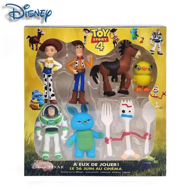 7 sztuk/zestaw Figurki Toy Story 4 Woody Jessie Buzz Astral Lampa Forky Świnka Niedźwiedź Model Lalka Figurka Prezent Urodzinowy dla Chłopca