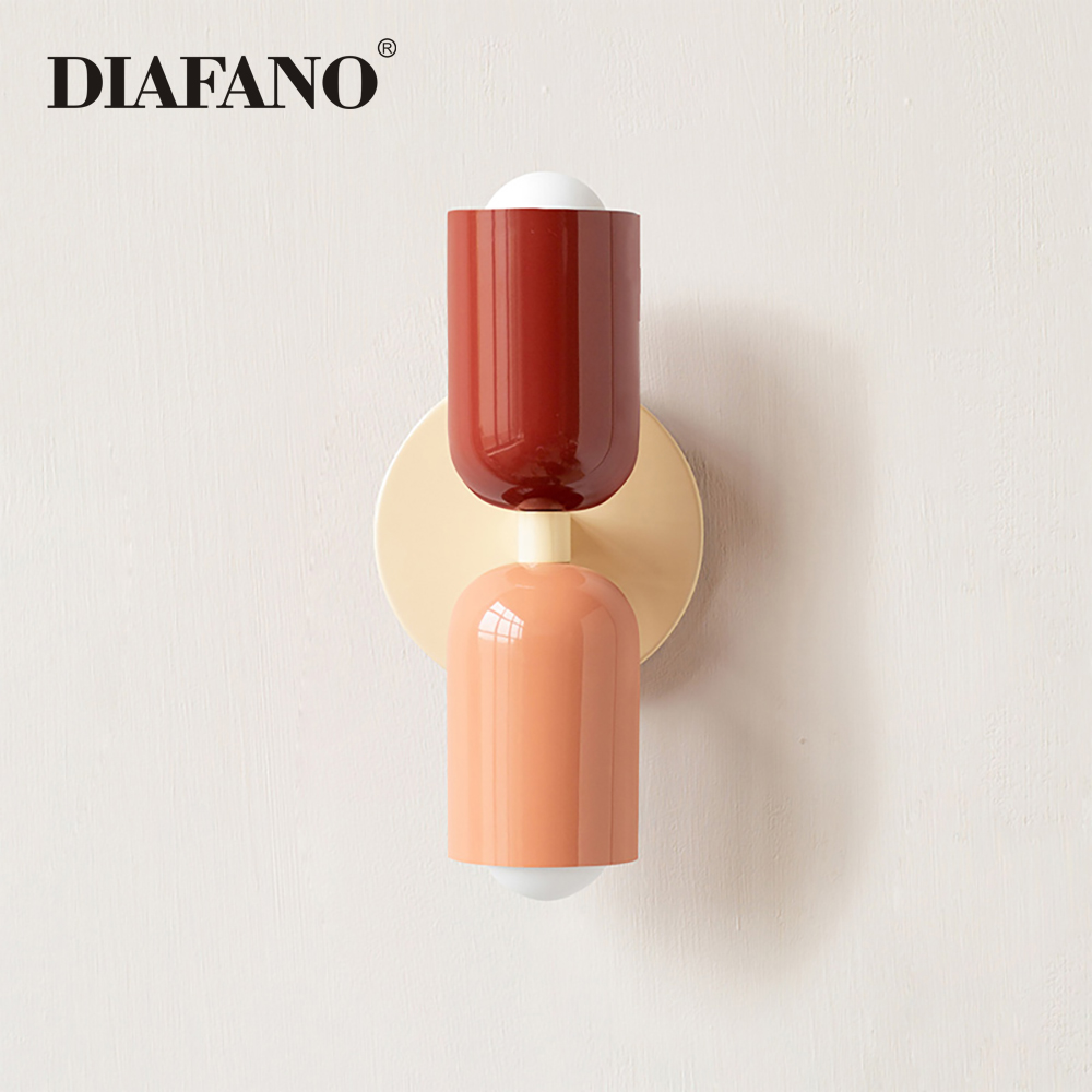 Lámpara LED de pared para habitación de niños, candelabro minimalista para decoración de fondo de sala de estar, pasillo colorido, luminaria Nórdica