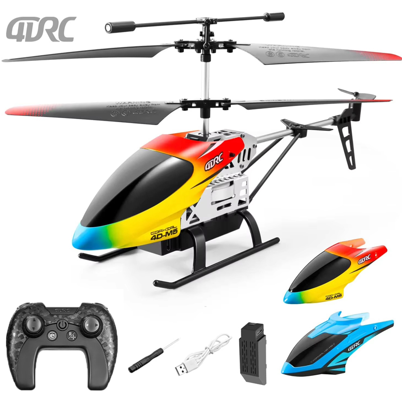 Helikopter RC kendali jarak jauh 4DRC M5, mainan pesawat terbang dalam ruangan, Drone tahan ketinggian Gyro, hadiah mainan untuk anak laki-laki dan perempuan