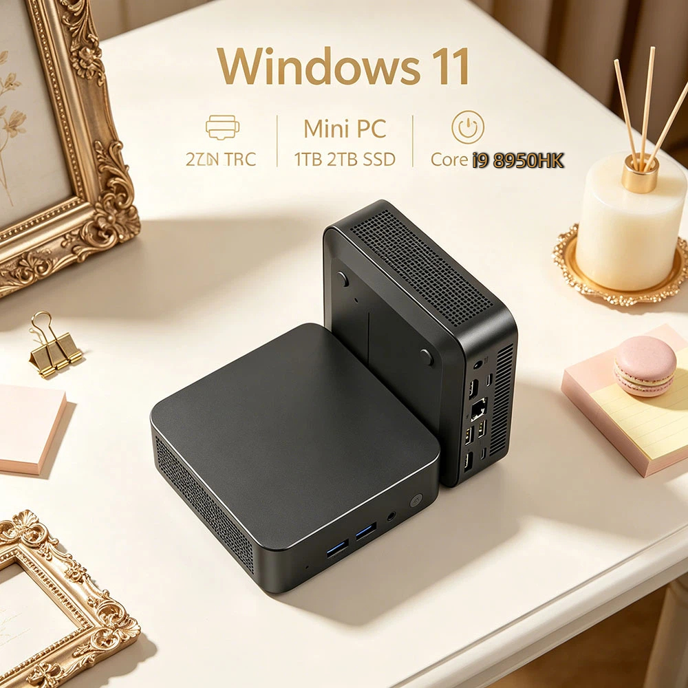Mini PC Windows 11 Pro 32GB RAM 1TB/2TB SSD WiFi6 BT5.2 4K HD Study Gaming Office Computer 3 Years Warranty Core i9 8950HK