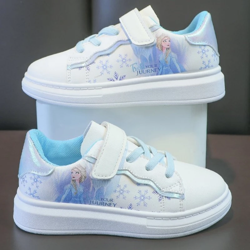 Girls Disney Frozen Princess Elsa Sneakers, calçados esportivos casuais, sapatos para estudantes e adolescentes, crianças, Novo, 24, 2024