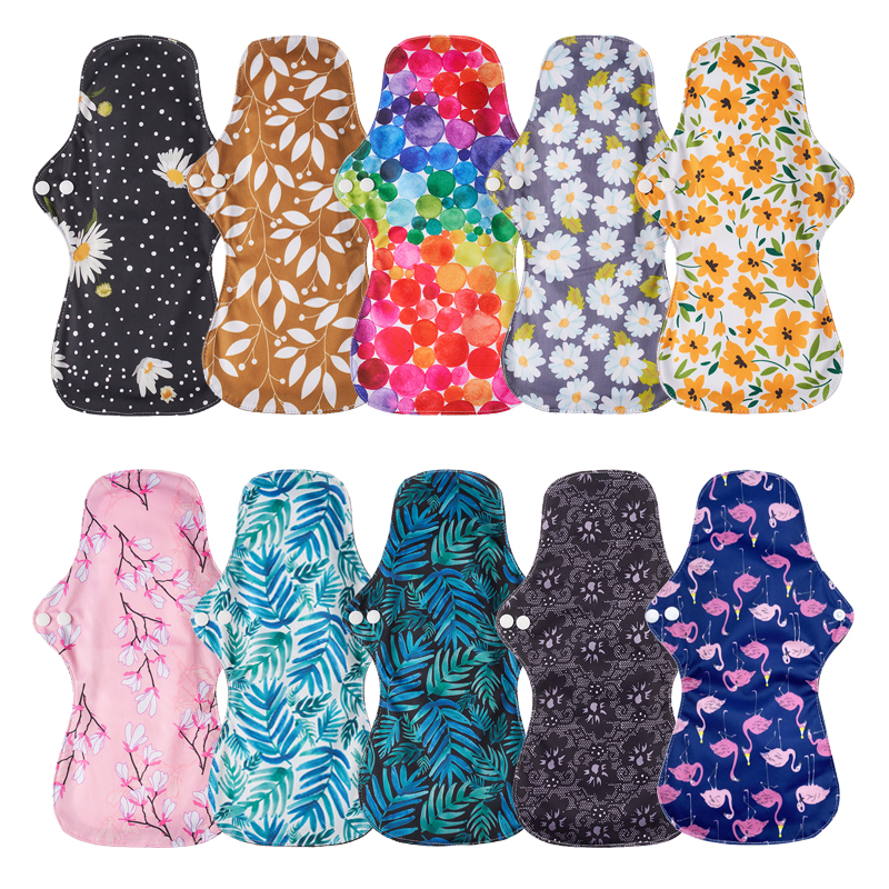 10 Uds. Almohadillas sanitarias menstruales reutilizables de tela impermeable de flujo pesado de gran tamaño para la menstruación de las mujeres usan en el período