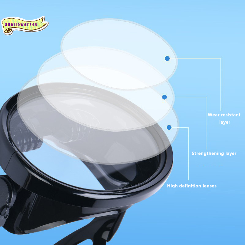 Oval Snorkel Diving Mask Spearfishing Mask Panoramic Wide View  Goggles Tempered Glass Lens Diving Goggles For Adults
