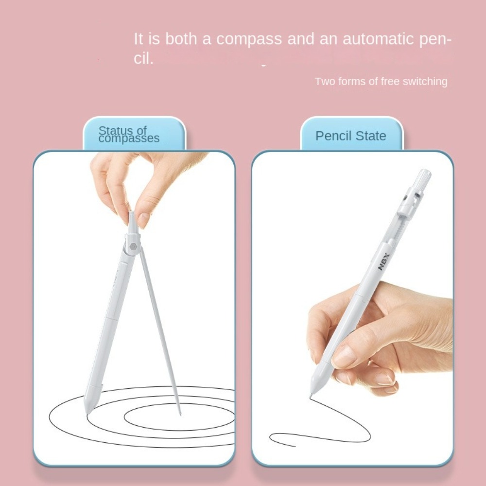3-in-1 Compass Pencil Ruler Kit Stationery Measuring Ruler Mechanical Pencil Mathematics Dual-purpose Drawing Compasses Tool