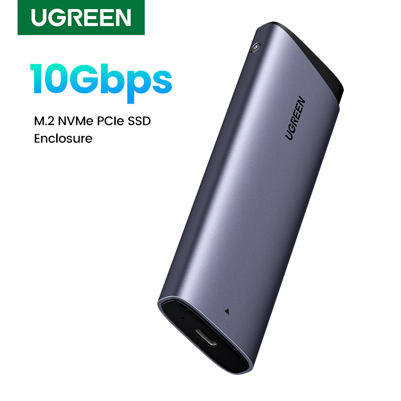 Caja para SSD M2 UGREEN 10Gbp, Adaptador de Protocolo Dual NVME SATA, de M.2 a USB Tipo C, para Discos SSD NVME PCIE NGFF SATA