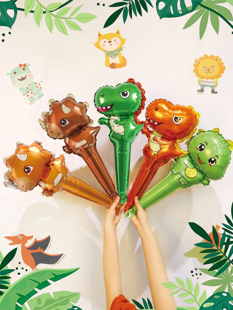 Palloncini portatili a tema dinosauro, spazio e animali da 5 pezzi per compleanni, baby shower, giungla, feste a tema pianeta spaziale