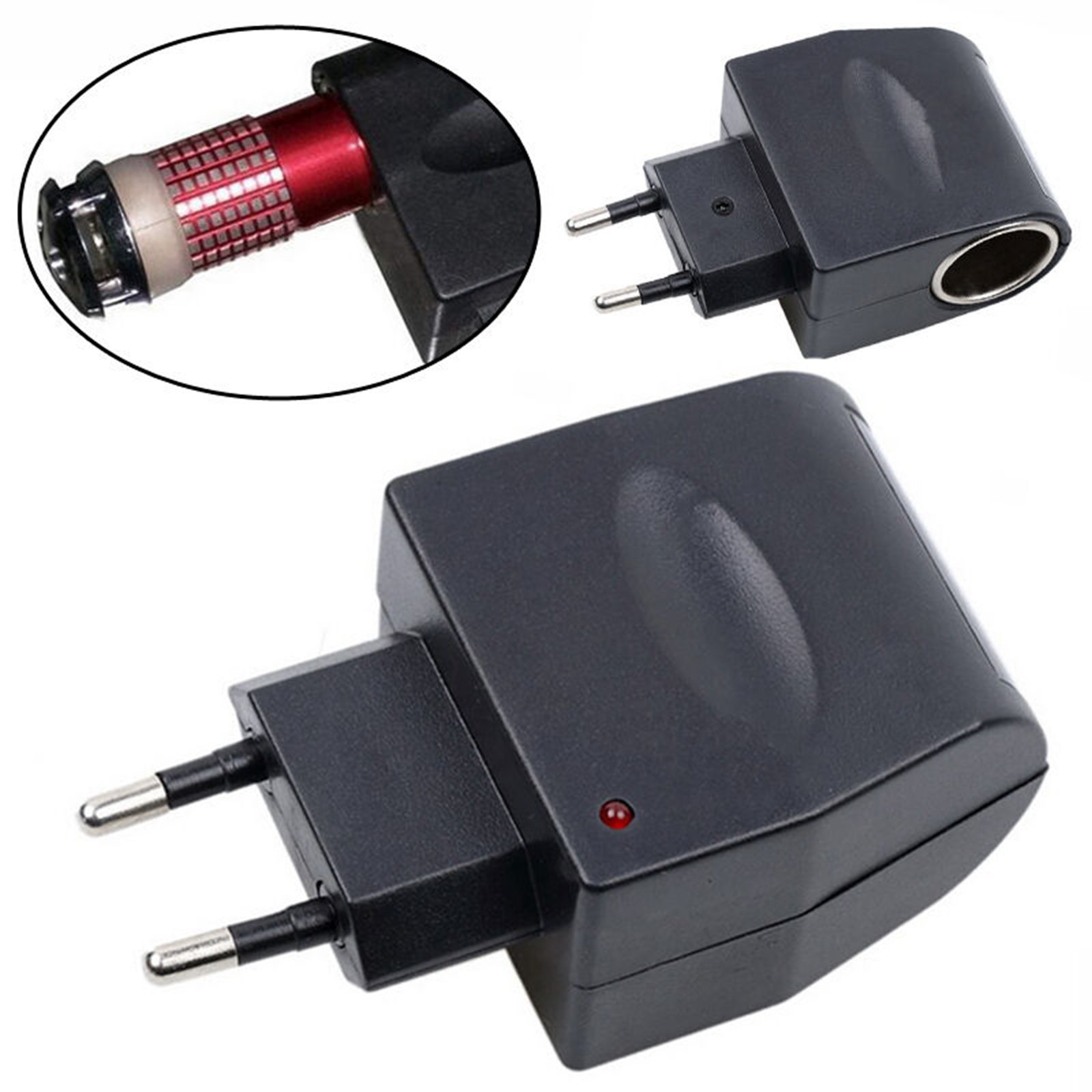 QXNY Universal 220V AC To 12V DC Car Power Adapter Socket Converter 220V To 12V Household Cigarette Lighter EU Plug