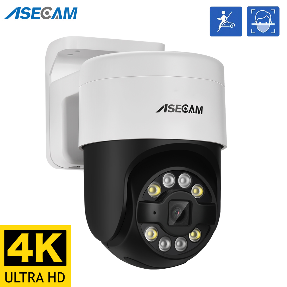 Kamera IP ASECAM 8MP 4K PTZ Zewnętrzna z Detekcją Twarzy AI, Audio, POE, H.265, Onvif, CCTV, RTSP, Detekcją Humanoidów, Kamera Bezpieczeństwa