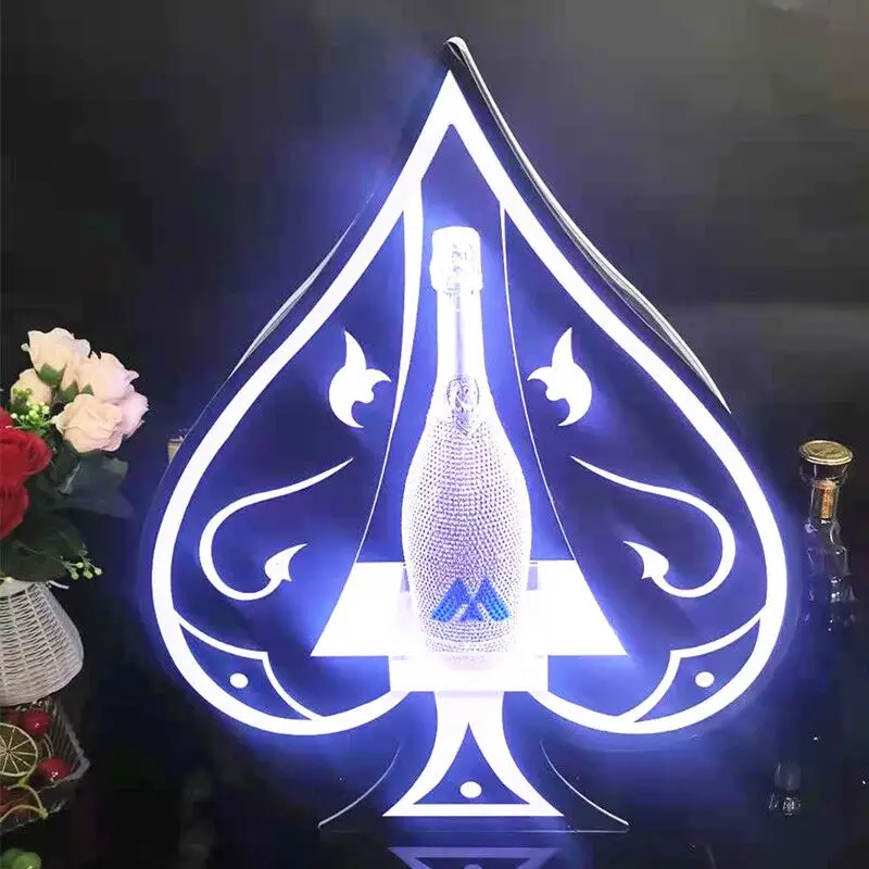 Prezenter do butelek wina Akumulatorowy migający wino Szampan Glorifier Zielone czerwone światło laserowe Stojak ekspozycyjny na butelki wina VIP
