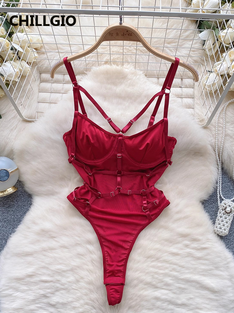 CHILLGIO damskie seksowne koronkowe pajacyki bielizna jednoczęściowa kombinacja Bodycon kombinezony jednoczęściowe modne jednolite body Push Up