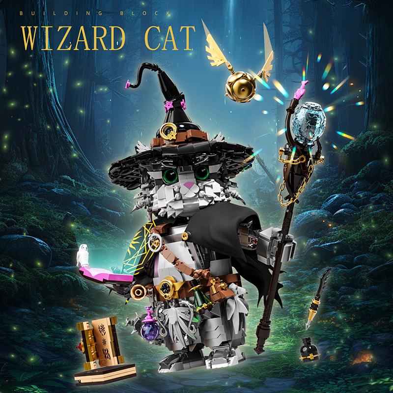 Nuovo 1400 + pz Mago Gatto Animale Magico Building Blocks Set Giocattoli Educativi FAI DA TE per I Bambini Regali Per Adulti MOC Mattoni Creativi Giocattolo Modello