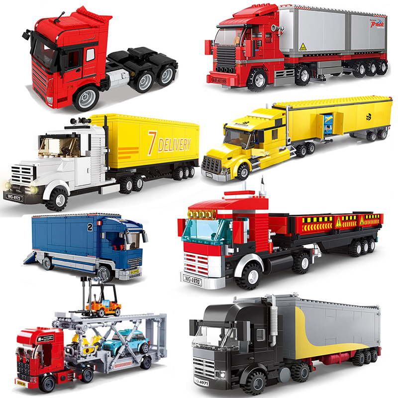 2026 City Speed Formula Transporter Bricks Truk Kargo Besar Blok Bangunan Set Figur Mobil Model Kendaraan Hadiah Mainan Anak-anak