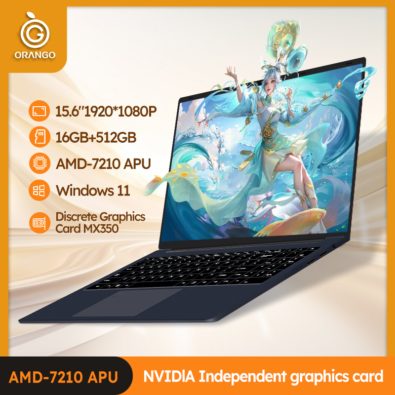 ORANGO portátil Windows 11/10 AMD A4-7210U 16GB RAM 512GB SSD teclado retroiluminado Notebook 15,6 "Full HD 1920x1080 ordenador portátil