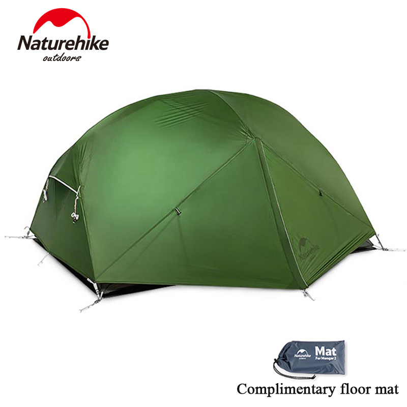 Naturehike-tienda de campaña Mongar para 2 personas, ultraligera, profesional, impermeable y a prueba de viento, mochila, tienda de viaje de nailon 20D