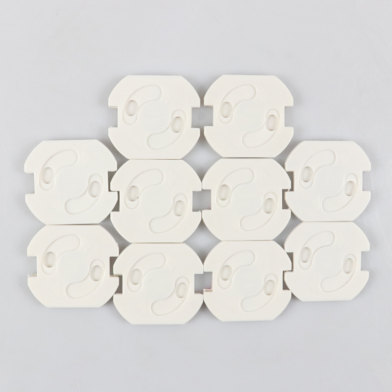 Tampa de segurança do bebê com 2 furos redondos, padrão europeu, proteção elétrica, plástico, fechaduras de segurança, 10pcs
