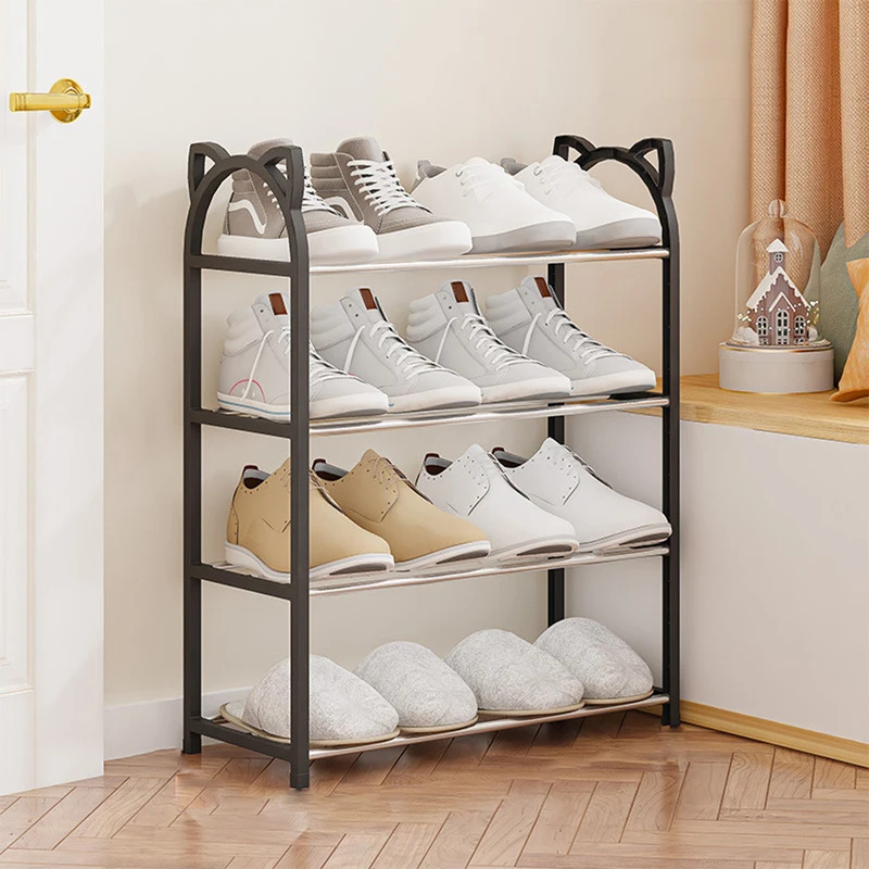 Creative Simple พลาสติกประกอบชั้นวางรองเท้าการ์ตูน Multi-Layer ASSEMBLY Home ชั้นวางรองเท้าหอพักสแตนเลส Rack