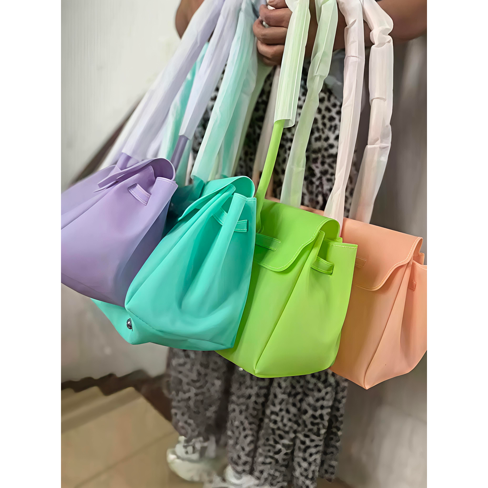 Bolsa retrô europeia e americana Dopamine, bolsa tote para viagem, bolsa transversal de ombro, bolsa transparente estilo macaron.
