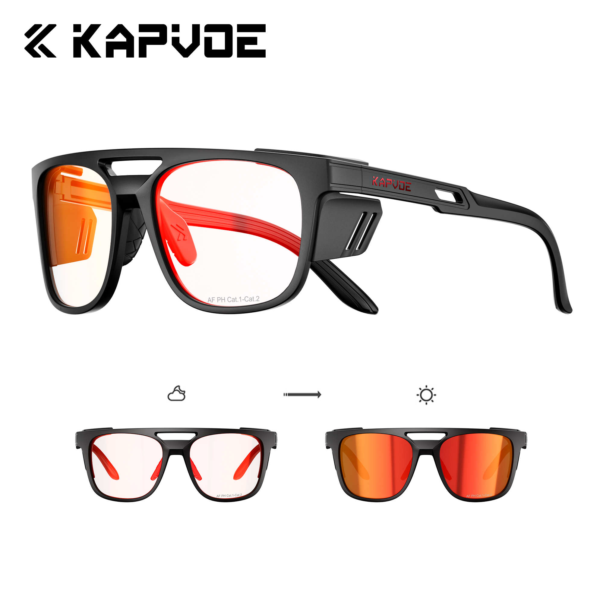 Okulary ochronne KAPVOE z filtrem UV400, lekkie, antypoślizgowe, unisex, przewiewne, idealne do wspinaczki, biegania, jazdy na rowerze i górskich wędrówek.