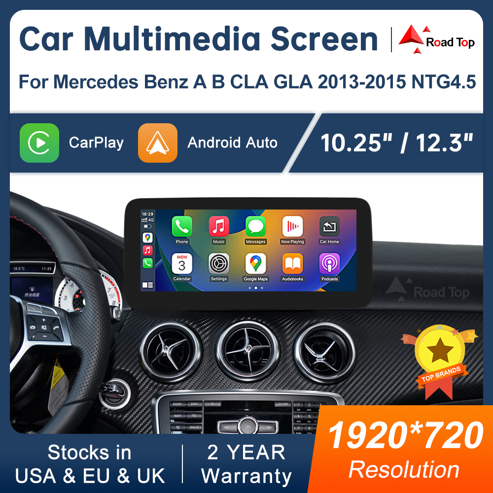 Wyświetlacz multimedialny dla Benz A B CLA GLA W176 W463 W246 2013-2015 NTG4.5 ekran dotykowy bezprzewodowa nawigacja Carplay Android Auto