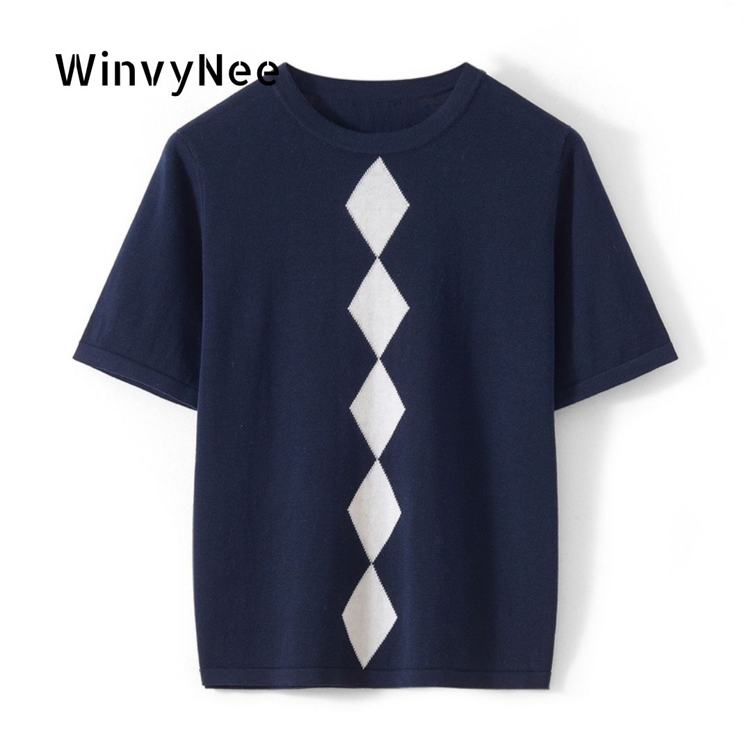 WinvyNee – vêtements d'été pour femmes, T-shirts en pur coton, manches mi-longues, col rond, vêtements décontractés, pull basique, hauts féminins ZA1523008
