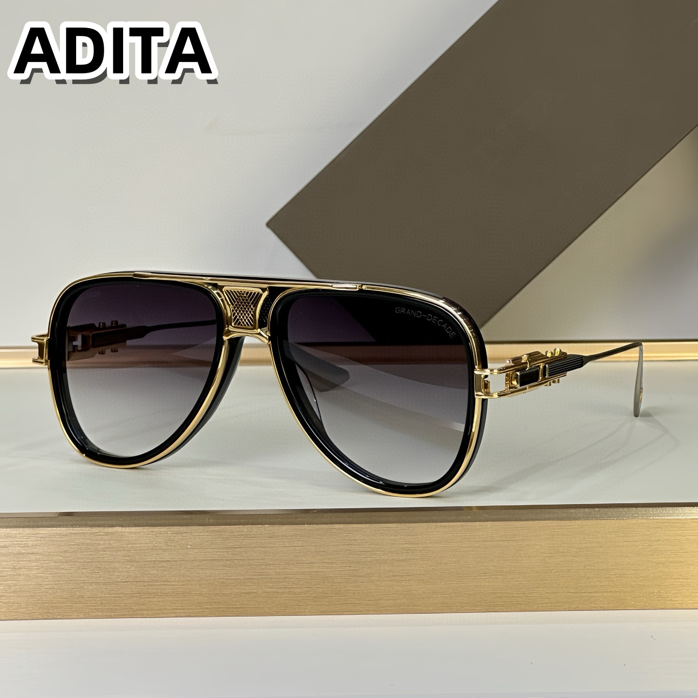 ADITA GRAND-DECADE DTS460 Kacamata Hitam Kualitas Tinggi Terbaik untuk Pria Kacamata Hitam Desain Fashion Gaya Titanium untuk Wanita dengan Kotak