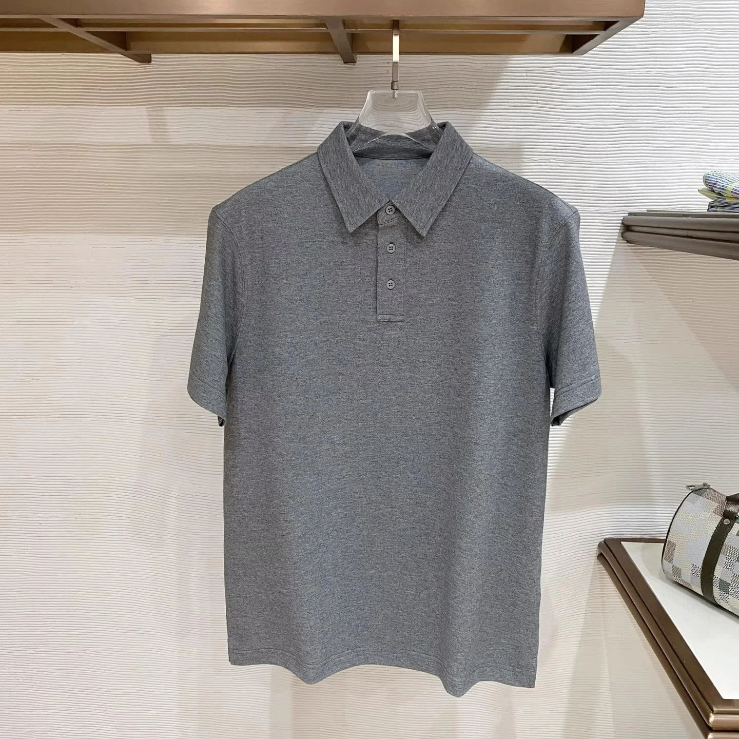 Camisa polo BC Italiana com lapela bordada, estilo casual para negócios
