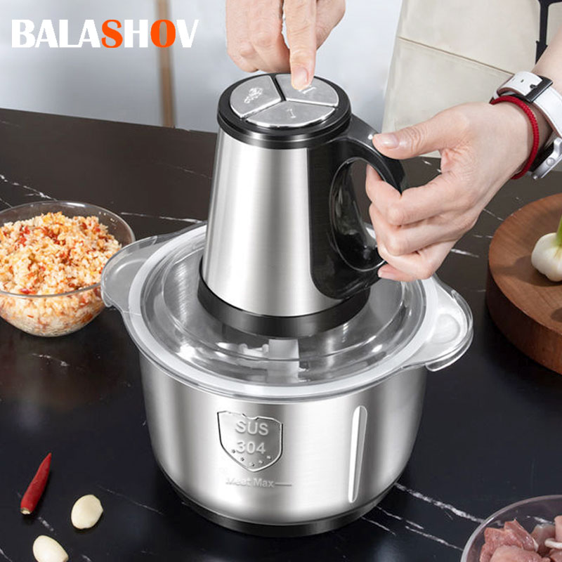 Электрическая Мясорубка Из Нержавеющей Стали, 5 Л, Кухонный Комбайн, Дробилка Для Чеснока, Блендер, Большая Емкость