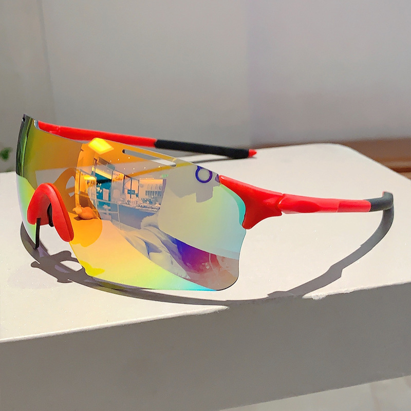 Gafas de sol deportivas de moda para hombre y mujer, lentes de sol sin montura para senderismo y ciclismo, reflectantes y sin montura
