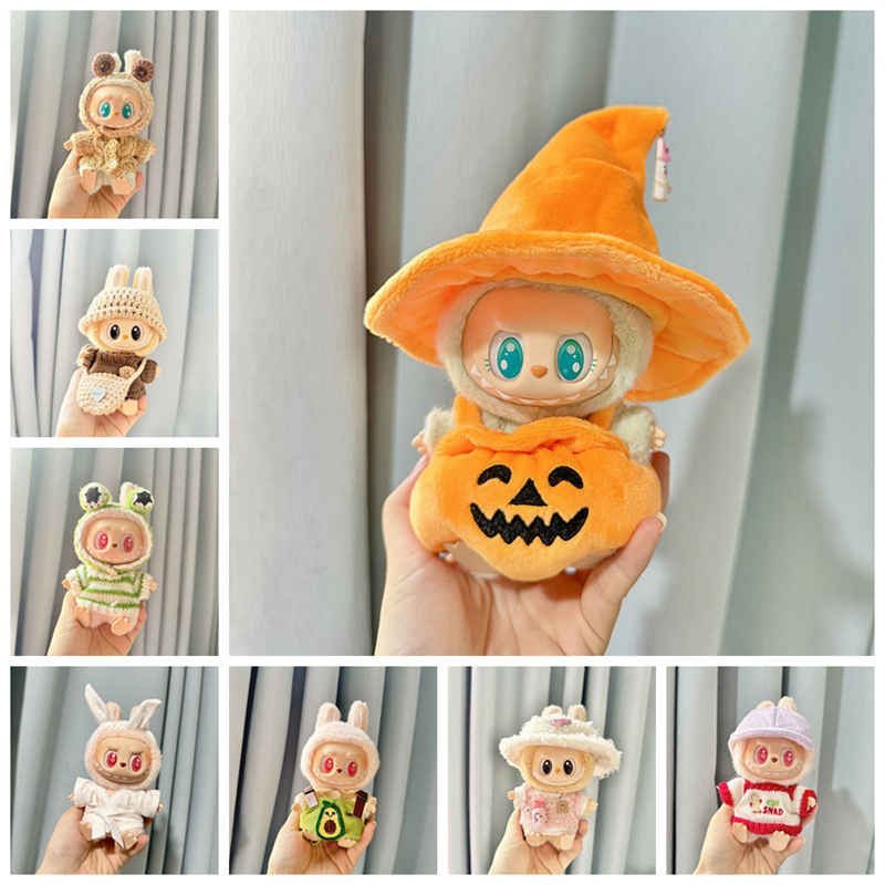 Ropa de muñeca de peluche Kawaii de 17cm, accesorios de atuendo para Corea, Kpop Exo Labubu Idol, conjunto de calabaza, ropa DIY, regalo de Navidad