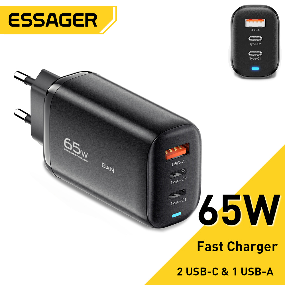Essager 65W GaN USB tipo C cargador para ordenador portátil PPS 45W 25W carga rápida para Samsung QC3.0 PD3.0 para iPhone14 13 Pro teléfono Chagers