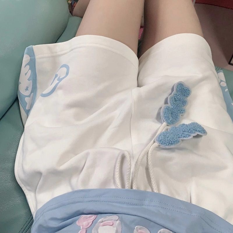 Шорты для женщин Kawaii Свободные шорты на шнурке Женские Y2k Летняя мода в японском стиле Низ Милые короткие штаны для девочек Emo 2024