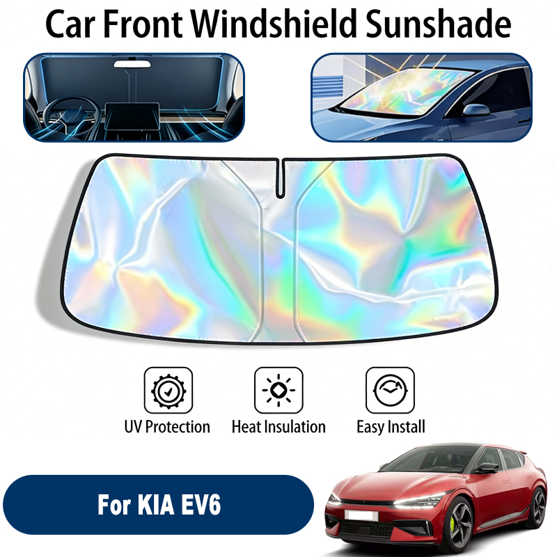 Penutup Kaca Depan Mobil KIA EV6, Lipat, Reflektif UV, Pelindung Matahari, Aksesoris