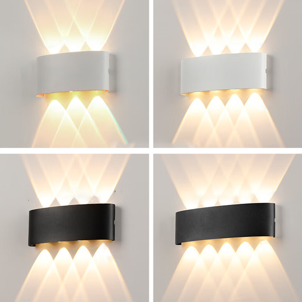 Luzes de parede led para cima e para baixo AC85-265V abs à prova d'água luzes led modernas aparelhos internos e externos para painéis de parede casa jardim quintal