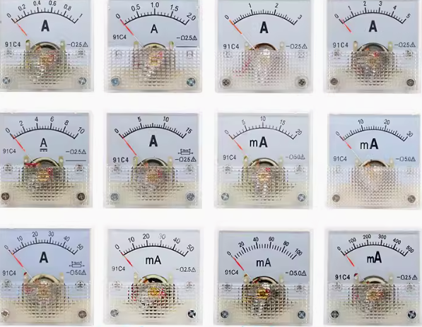 91C4 Amperemeter DC Analog 1mA 5mA 10mA 30mA 1A 2A 3A 5A 10A 20A 30A 50A Panel Mechanischer Zeiger Typ Amperemeter Strommesser