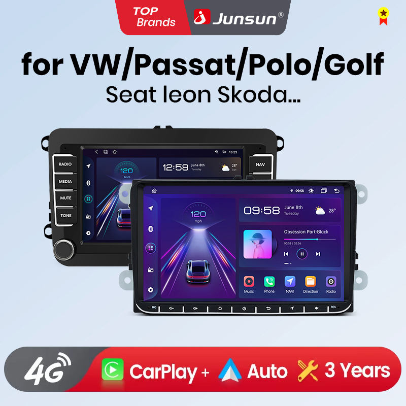 Junsun Draadloze CarPlay Android Auto Auto Radio Voor VolkVolkswagen VW Passat B6 B7 Tiguan GPS intelligente systemen Multimedia Auto Radio