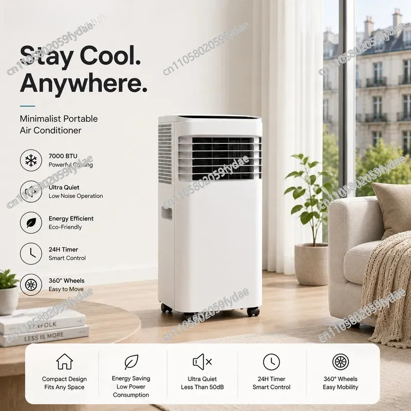 Przenośny klimatyzator 7000 BTU, klimatyzator mobilny, fabryczny
