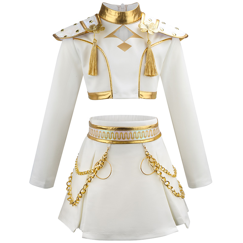 Venda quente 2ps terno dos desenhos animados das crianças moda coreana cosplay traje de dança carnaval festa terno carnaval traje das crianças