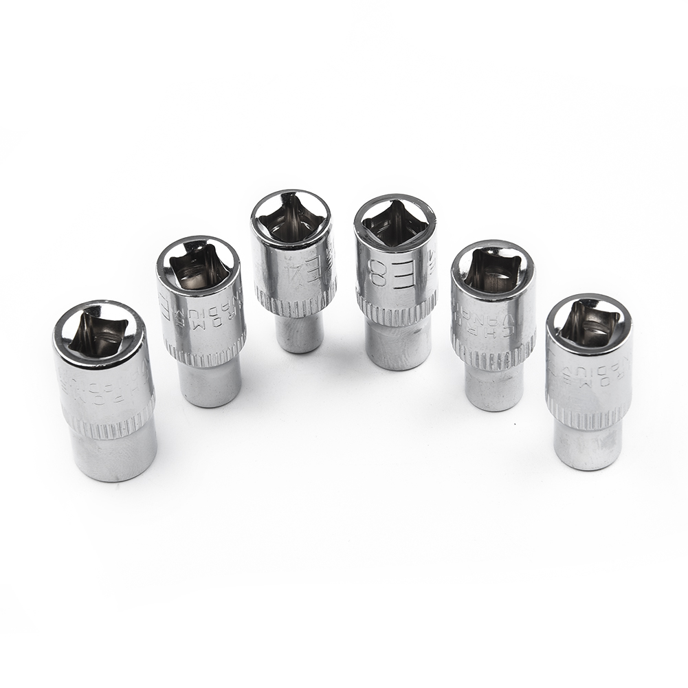 6ชิ้นข้อต่อไขควงดาว Torx ขนาด1/4นิ้วซ็อกเก็ต E4 E6 E5 E7 E8 E10บิดซ็อกเก็ตบิสตัดท็อล