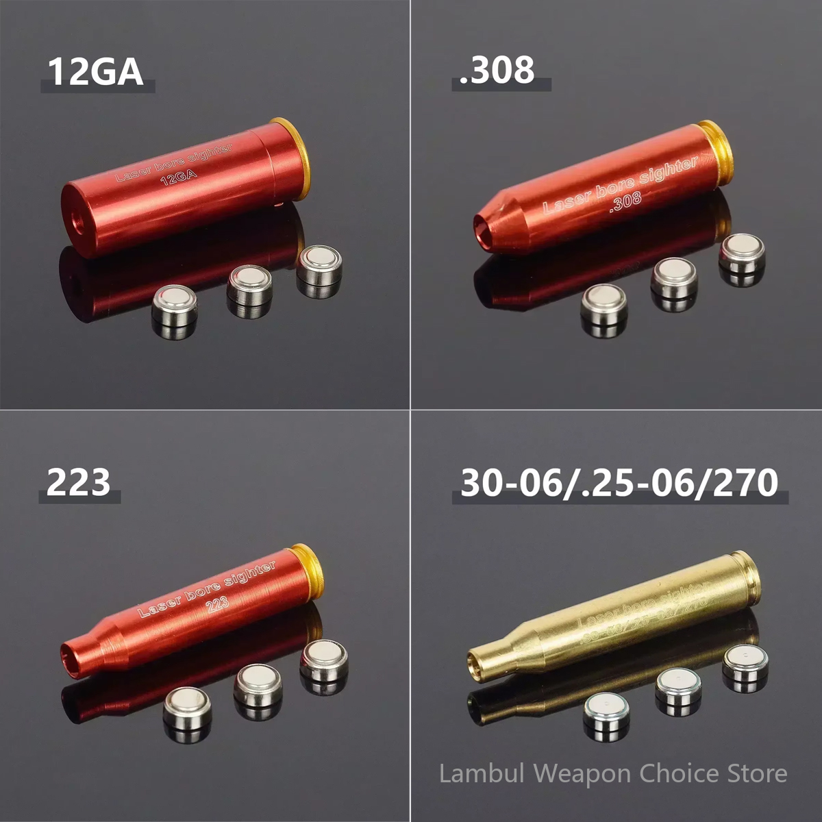 12GA 20GA .308 .223 5,45x39 7,62x39 9x19 мм,338 Калибр Красный лазерный прицел для тренировки пули Boresighter CAL Картридж Калибр