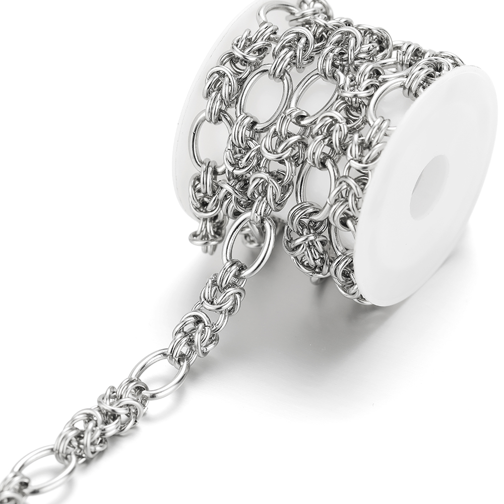 1 metr ze stali nierdzewnej Punk Knot Link Chains dla majsterkowiczów Biżuteria Prezenty Hip-Hop Naszyjnik Bransoletka Akcesoria Akcesoria luzem