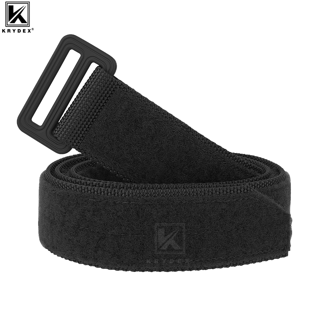 KRYDEX Тактический EDC 1,5-дюймовый рабочий ремень для скрытого ношения, внутренний ремень на крючке и петле, мужской поясной ремень, аксессуары для охоты
