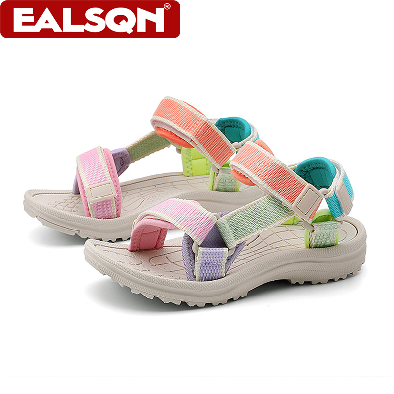 Schattige roze kindersandalen voor meisjes, ademend, zomerse sportsandalen voor buiten, strandschoenen, antislip, zachte zool, kindersandalen om in te lopen