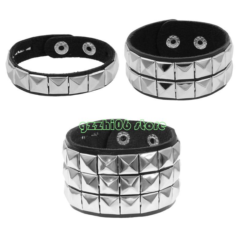T5UF elegante bracelete punk rock rebites punk pulseira jóias góticas modernas adequadas para individualidade e conforto