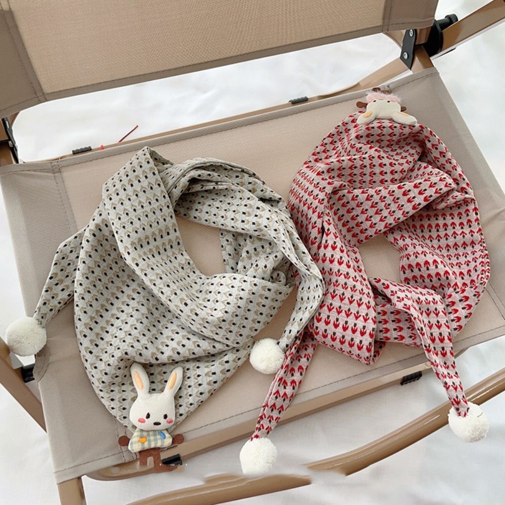 Moda fina bonito crianças cachecol algodão bonito coelho lenço de pescoço das crianças à prova de vento quente babadores do bebê meninos