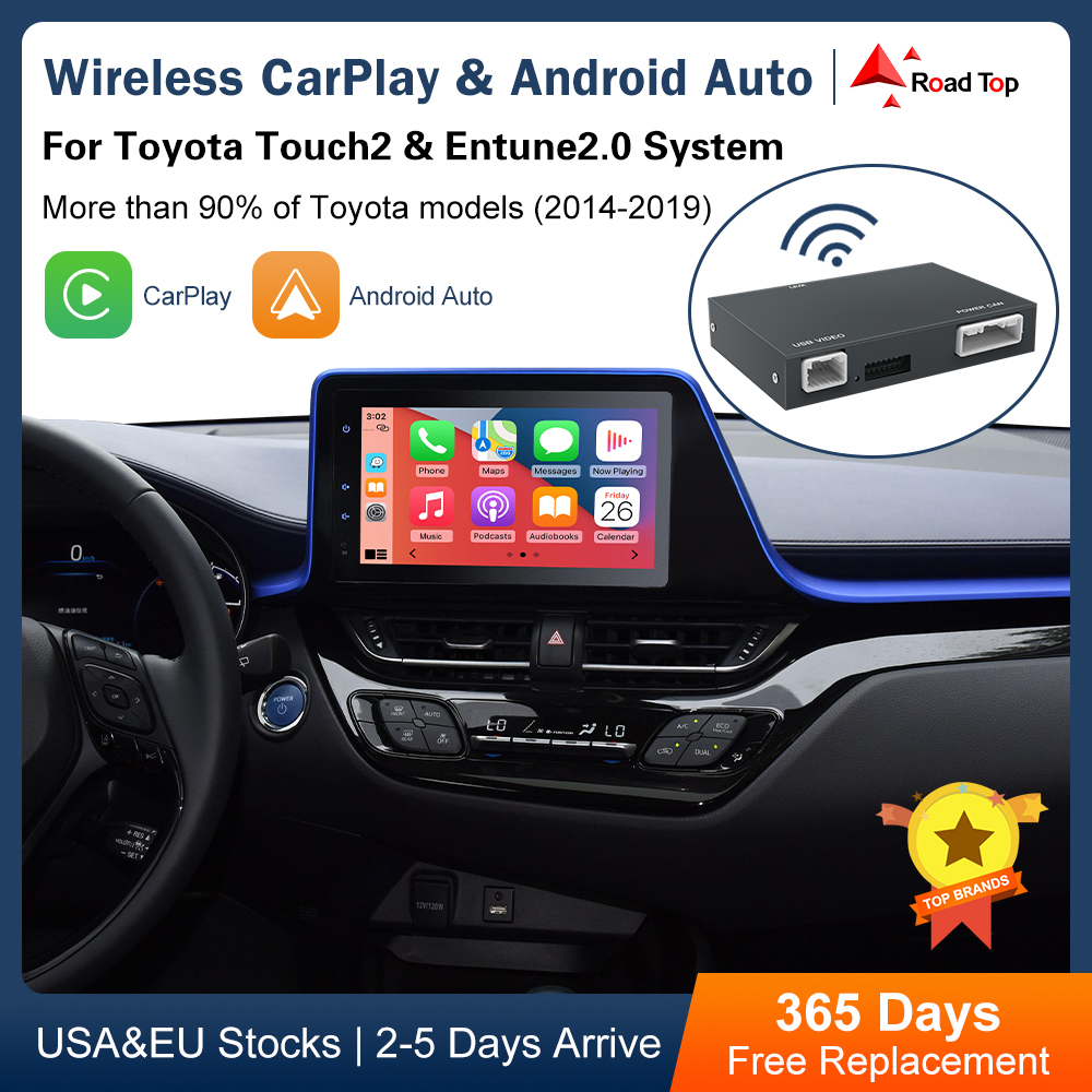 Draadloze Carplay Android Auto Voor Toyota Touch2 Entune2.0 Prius C-HR Avalon Prius Sienaba Alphard Ondersteuning Camera Airplay